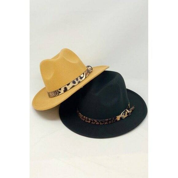 Leopard Band Fedora Hat - Picture 1 of 7